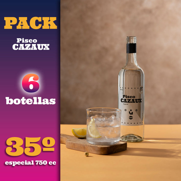 CAJA de 6 Piscos Cazaux Especial 35º 750cc